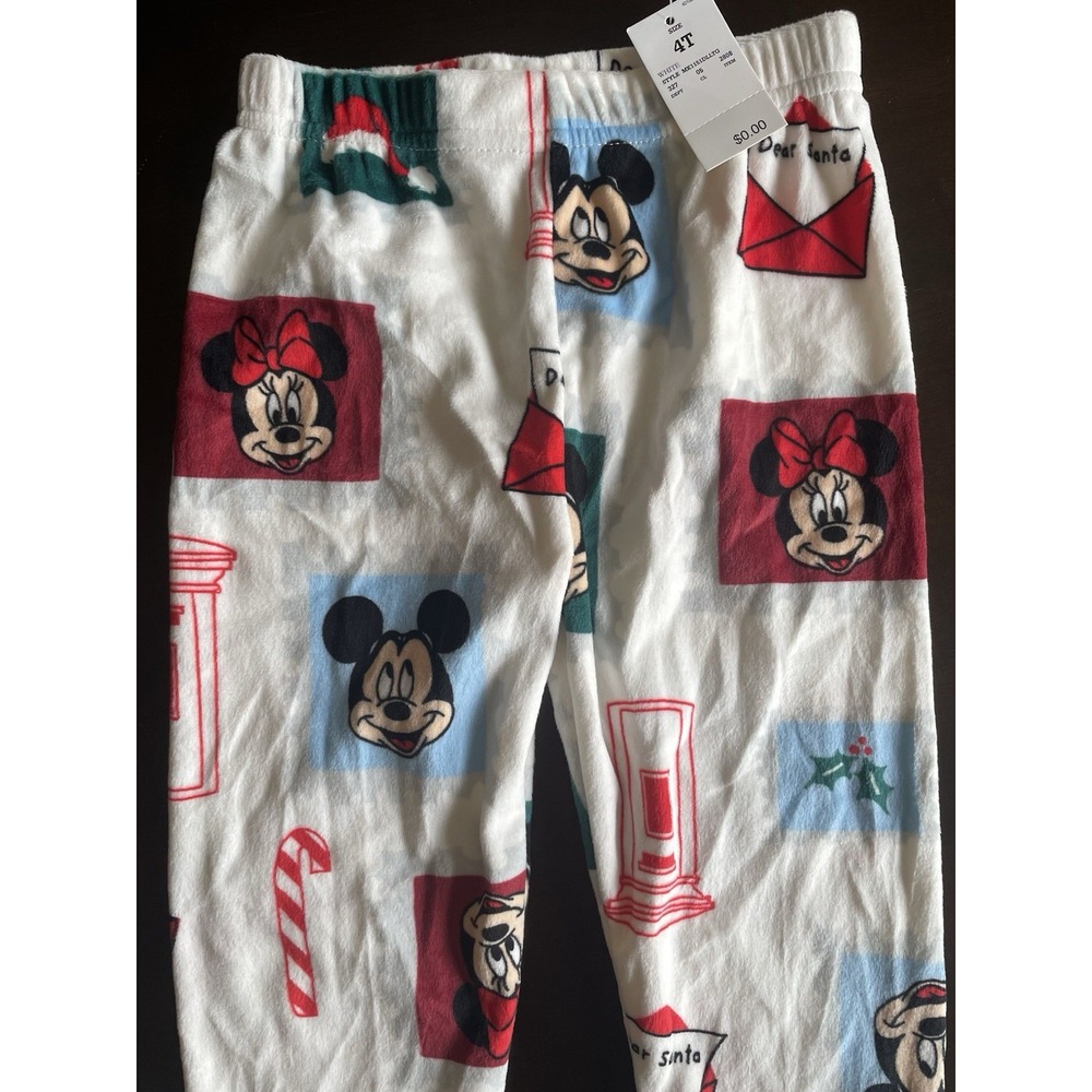 Disney Micky & Minnie Mouse Letters to Santa Plush Pajama Set Size 4T  NWT - Picture 7 of 7